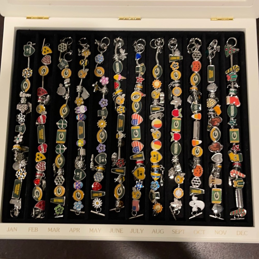 Greenbay Packer 12 month charm bracelets